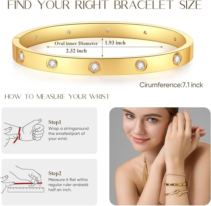PDWZNBA 18K Gold-Plated Bracelet Set – Floral Clover, Tennis, Chunky Adjustable Twist Cuff, Classic Gold-plated Bangle Stainless Steel, Non Tarnish, Stackable Bracelet Gift for Women