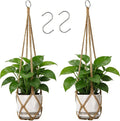 YIBOT Macrame Plant Hanger Indoor 35 Inch Hanging Planter Basket Brown 2Pc | by YIBOT
