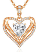 Moissanite Infinity Love Heart Pendant Necklaces for Women, 1-3 Carat 925 Sterling Silver 18K Gold Plated Engraved with"I LOVE YOU', Anniversary Birthday Present Jewelry Christmas Valentines Day Gift for Women Wife Girlfriend Her