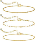 MBW Gold Bracelets for Women Trendy, Dainty 14K Gold Plated Bracelet Stack Beaded Chain Bracelet Set Thin Small Cute Paperclip Bracelets Fashion Waterproof Jewelry Gift Gold Accessories for Women