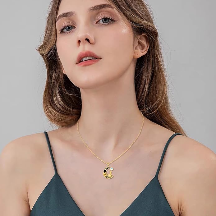 KECHO 14K Gold Animal Pendant Necklace - Dainty Zodiac & Pet Inspired Charm Necklace for Women - 16+1+1"
