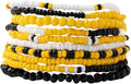INK + ALLOY Game Day Bracelet Stacks, Beaded Bracelets for Football Gameday Outfits, Handmade Jewelry for College Students, Teachers, Football Moms, Set of 10