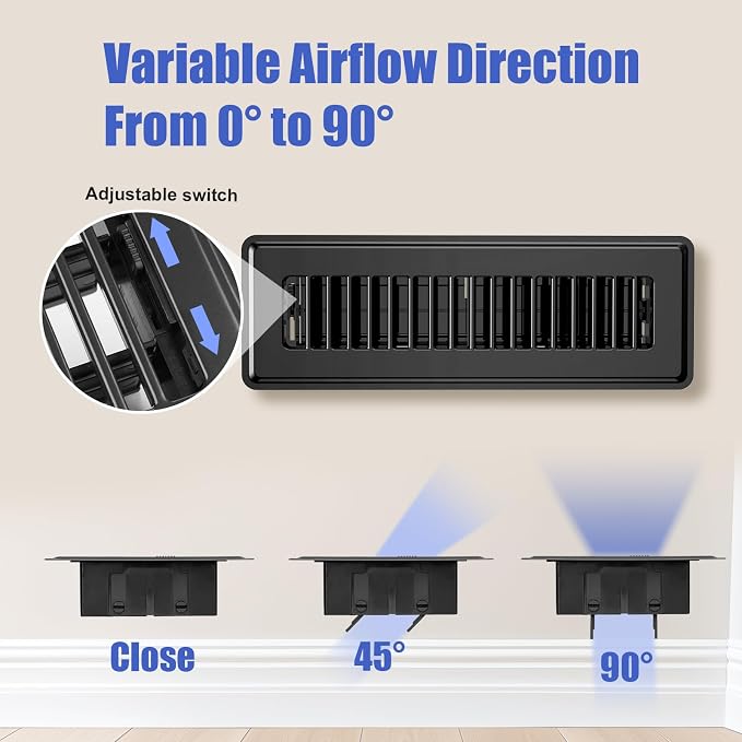 BYEWIRE 2x10 Floor Register, 6 Pack Heavy Duty Steel Floor Vent Covers - Image 3