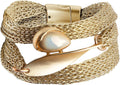 Gold Bracelet for Women Multi Chain Mesh Bracelet Wisted Orb Circle Disc Mesh Wrap bracelet for Women Statement Jewelry