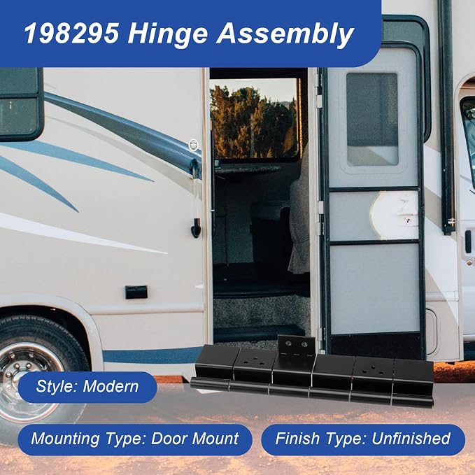 Black 198295 Friction Hinge Assembly 6 Leaf | Trailer Door Hinge Rv Door Hinge - Image 2