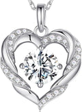 MOOSEA Valentines Day Gifts for Women Wife, 1-3 Carat D Color VVS1 Clarity Moissanite Heart Pendant Necklaces Anniversary Birthday Gifts for Wife Mom Daughter 925 Sterling Silver Necklace