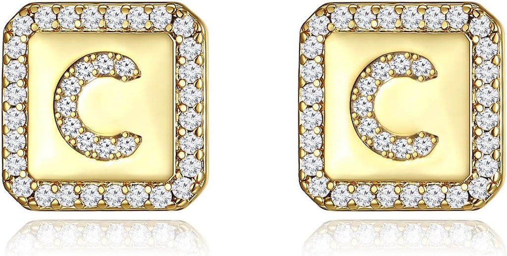 Gold Earrings for Women 24K Gold Filled Initial Earrings for Women S925 Earrings Gifts for Her