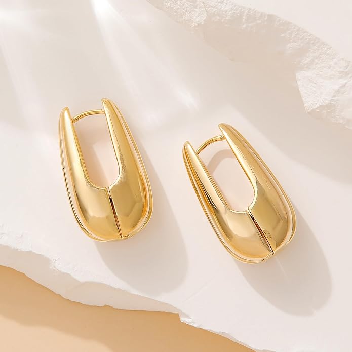 Trendy Gold Plated Knot Earrings for Women Chunky Statement Drop Dangle Earrings Lightweight Hypoallergenic Fashion Accessories Gold Jewelry Gifts for Womens