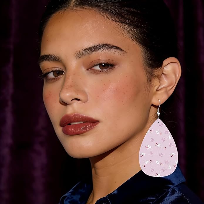 Teardrop Style Leather Earrings Outer Layer Silver Plating Hypoallergenic, Fashion Accessories Suitble Casual Outfits Parties Daily Wear for Sister Mom Wife Friends
