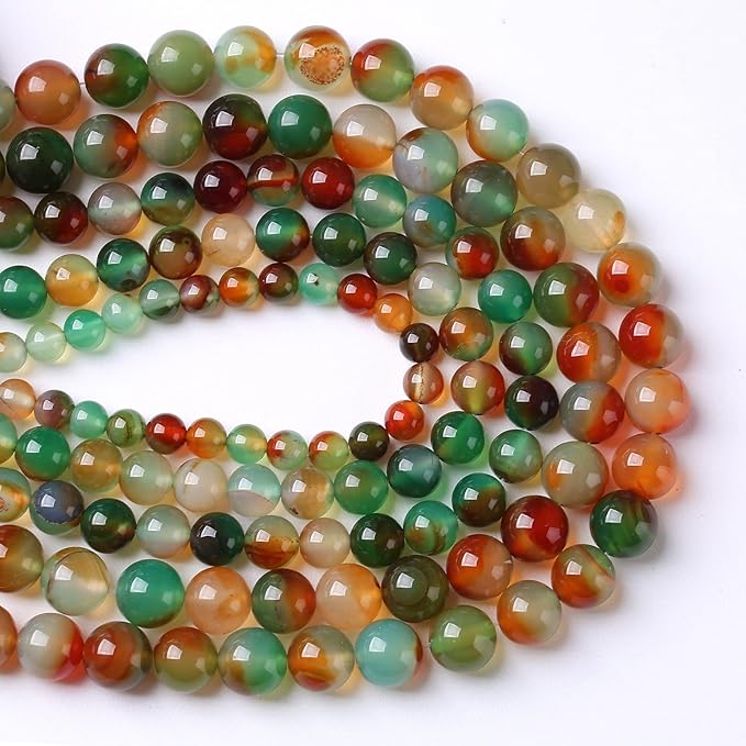 72PCS 10mm Natural Peacock Agates Beads for Jewelry Making Semi Precious Loose Gemstones Beads DIY Bracelet Necklace 2 Strand 32"