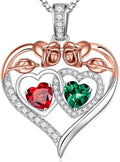 Iefil Valentines Day Gifts for Her - 925 Sterling Silver Rose Heart Necklaces for Women, Anniversary Birthday Gifts for Wife Girlfriend Mom