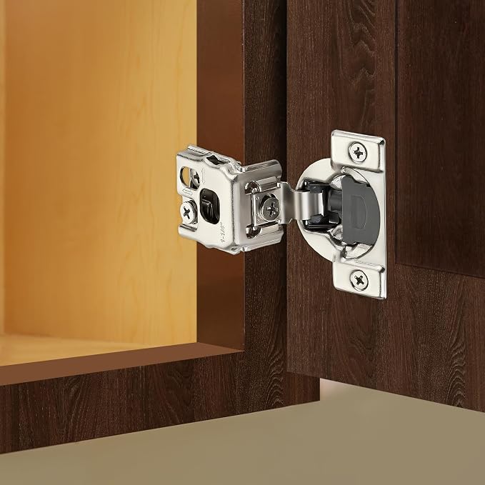 Satin Nickel Cabinet Hinges 1-1/2 Inch Overlay 10 Pack | Stainless Steel Build - Image 2