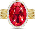 Linawe Birthstone Chunky Adjustable Rings for Women, Gold/Silver/Rose Gold Statement Rings, Imitation Diamond Fake Gemstone Crystal Cocktail Ring, Cubic Zirconia Costume Jewelry