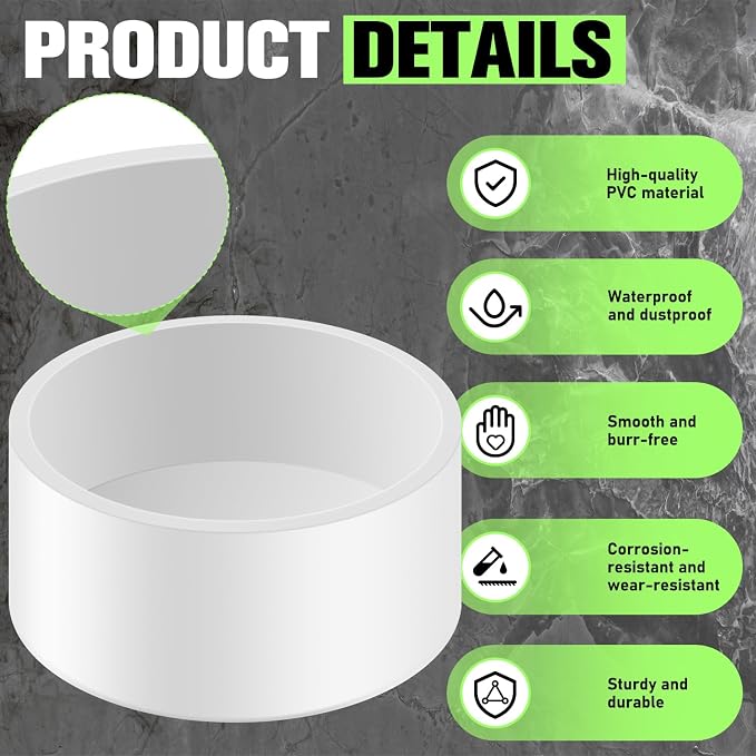 40 Packs 3/4 Inch PVC Pipe End Cap, Fitting 1.05" Schedule 40 Furniture Grade - Image 3
