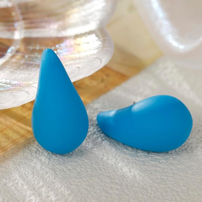 Chunky Acrylic Hoop Earrings, Lightweight Waterdrop Hoops Earrings, Hypoallergenic Trendy Jewelry for Women