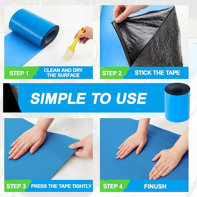 8in x 16.5ft Roof Waterproof Tape, Heavy Duty TPU Self-Adhesive Leak Repair - Image 6