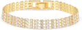 14K Gold Plated Women’s Tennis Bracelet – Sleek CZ Line Bracelet, Fits 6.0"–7.2" Wrist – Sparkly Everyday Jewelry Gift, Contemporary Tennis Bracelets for Women