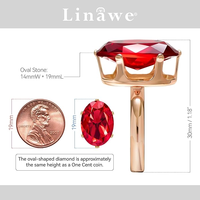 Linawe Cubic Zirconia Imitation Diamond Moissanite Rings for Women, 14K Gold/Rose Gold/Silver Adjustable Chunky Ring, Costume Rhinestone Jewelry for Wedding Engagement