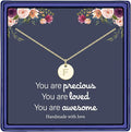 Hidepoo Valentines Gifts for Kids Teen Girls Women - 14K Gold Plated/Rose Gold Plated/S925 Sterling Silver Disc Initial Necklaces for Girls Jewelry Birthday Valentines Gifts for Kids Girl Teens Women