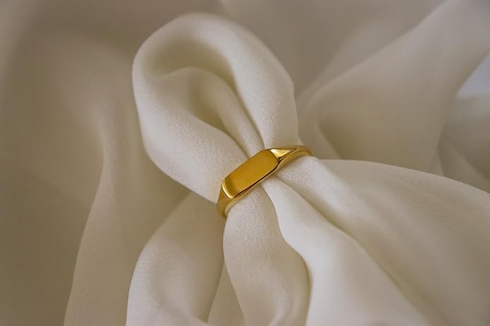 Elegant 18K Gold Plated Stainless Steel Ring – Fine Metal-Plated Jewelry with Durable, Scratch-Resistant Design for Daily Wear & Special Occasions