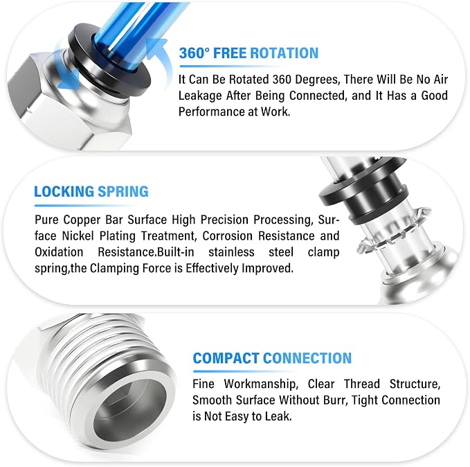 TAILONZ PNEUMATIC Male Straight 5/16 Inch Tube OD x 1/4 Inch NPT Thread Push to - Image 3
