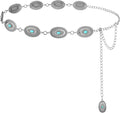 FIORETTO Metal Waist Chain Link Belt for Women Western Cowgirl Boho Turquoise Belts for Dress Jeans Country Concert Outfit