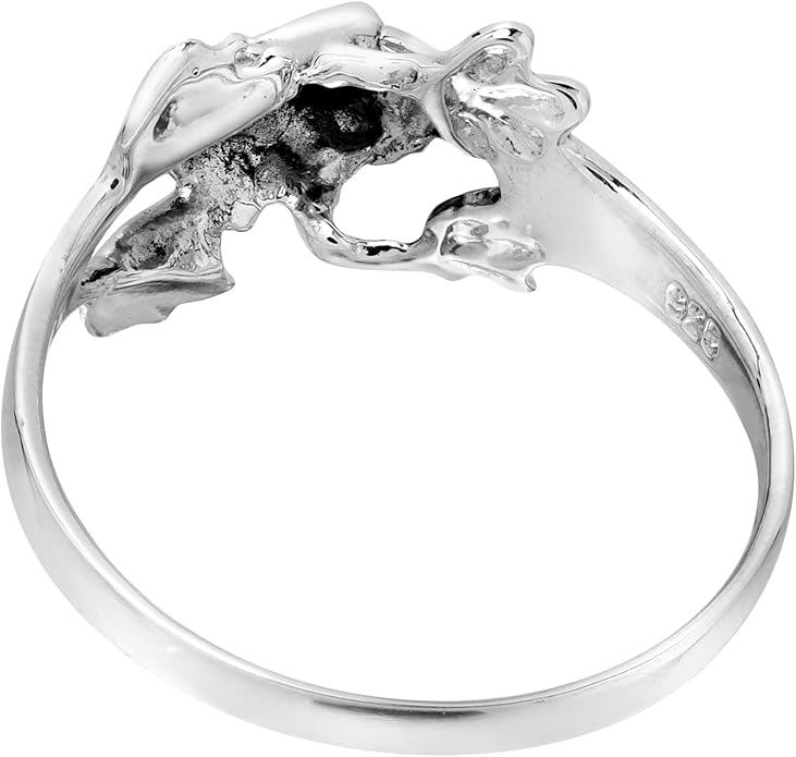 AeraVida Incredible Leaping 3D Tree Frog .925 Sterling Silver Band Ring