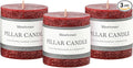 3x3 Inch Burgundy Pillar Candles Set of 3 by MiraScents