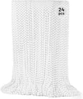 YAXINRUI 24 PCS White Mardi Gras Beads, 33" White Bead Necklaces Party Costume Necklace Round Parade Throw Beads in Bulk for Mardi Gras Christmas Festive Events, Party Favors