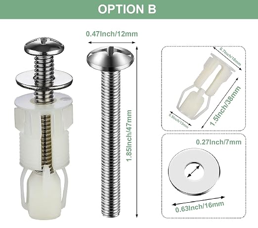 Stainless Universal Toilet Seat Bolts and Nuts Set - Image 7