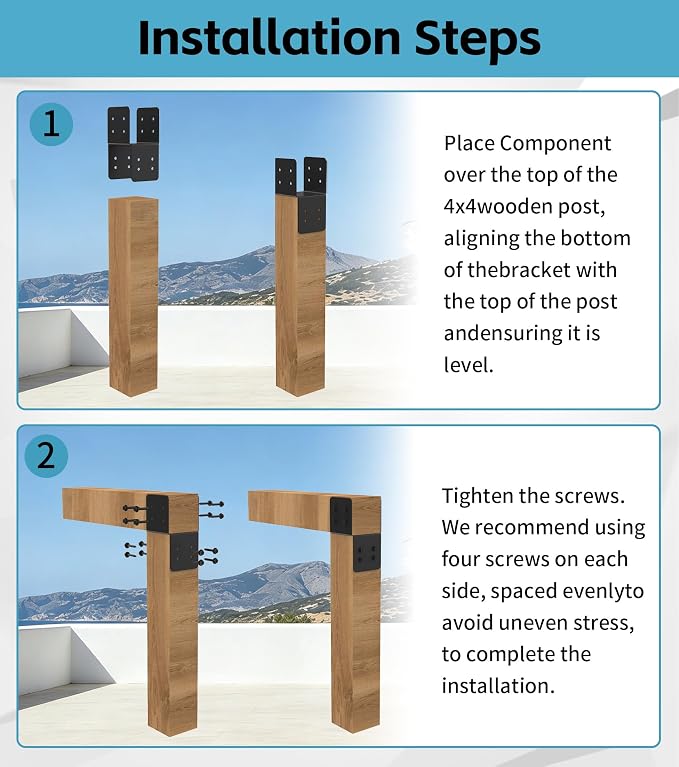 4 Pack 4x4 Heavy-Duty Post Bracket - Image 4