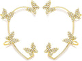 2PCS Butterfly Ear Cuffs Climber Wrap Around Earrings for Women Fairy No Piercing Ear Clip Gold Silver Jewelry Gift