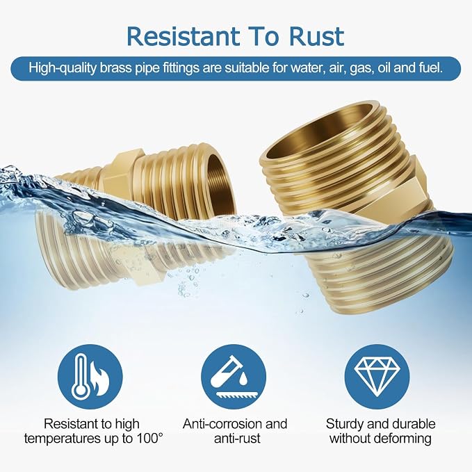 1 Inch Npt Brass Nipple Male To Male Pipe Fitting Adapter | Straight Connector - Image 5
