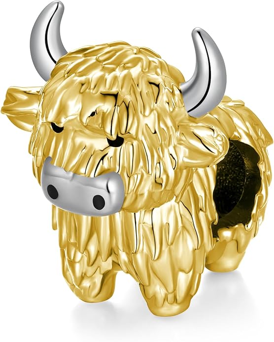 Highland Cow Charm 925 Sterling Silver Cow Charms for Bracelets Cow Jewelry Highland Cow Jewelry Gifts