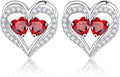 Iefil Valentines Day Gifts for Her - 925 Sterling Silver Birthstone Earrings, Anniversary Birthday Gifts for Women Wife Girlfriend Mom