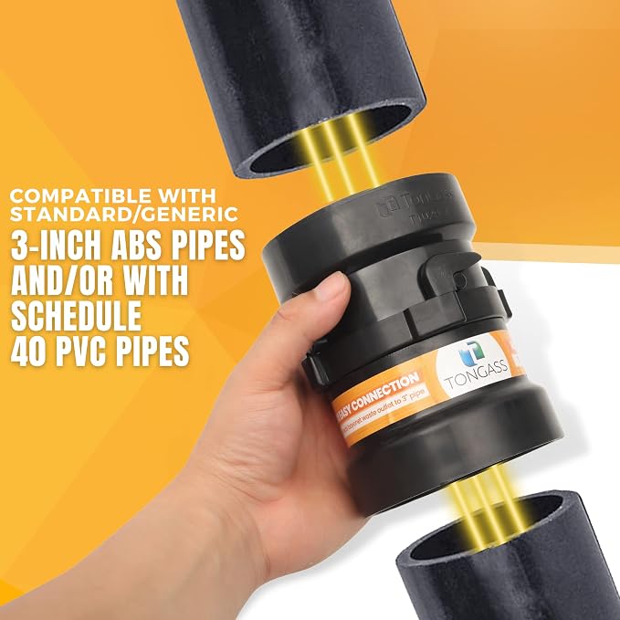 TonGass RV Sewer Hose Fitting Adapter to PVC | ABS Plastic, RV Sewer Connection - Image 4
