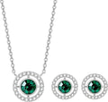 COBI Jewelry Set for Women, 18K Gold & Rhodium Plated CZ Necklace & Earrings, Clover Halo Infinity Solitaire Feather Designs, Dainty Crystal Pendant Sets, Trendy Fashion Gifts for Her