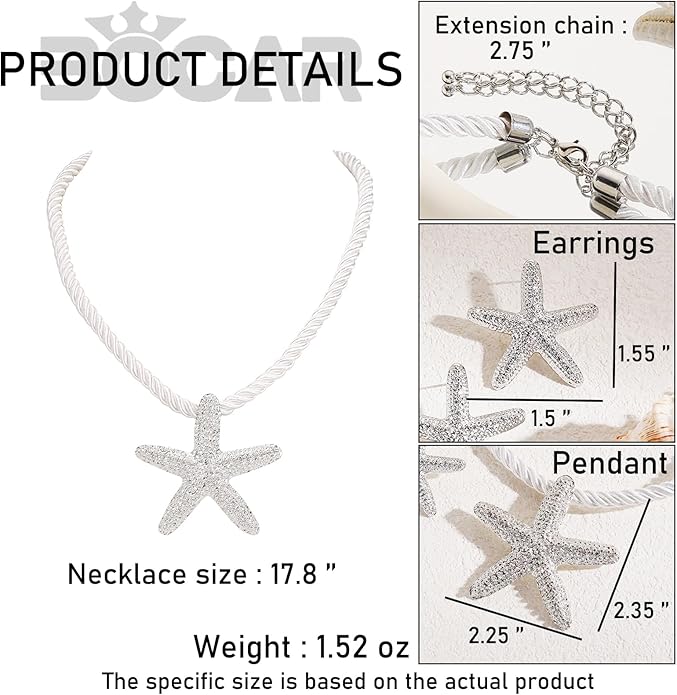 Bocar Starfish Pendant Necklace for Women