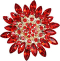 Rhinestone Large Flower Brooches Pins for Women Fashion Sparkly Crystal Sunflower Statement Brooch Unique Wedding Party Suit Dress Jewelry Accessories