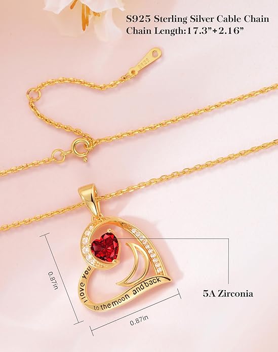 Heart Gold Necklace for Women Birthday Gifts for wife Jewelry for Wife Necklace for Girlfriend Mom Daughter Gold Jewelry for Women