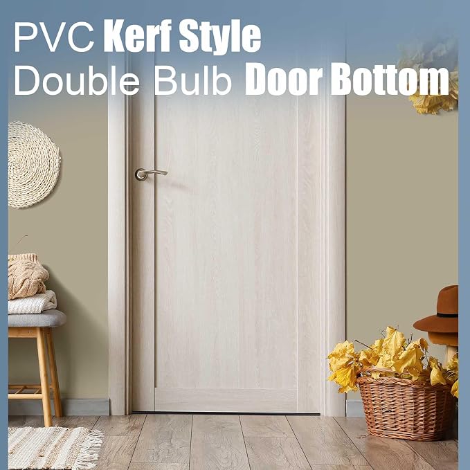 Pushglossy 1 Pcs 36" Kerf Door Sweep Double Bubble Kerf Black | 1-3/4" Wide - Image 5