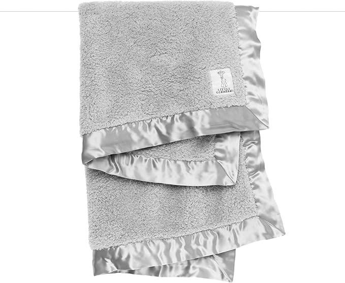 Little Giraffe Chenille Baby Blanket – 29x35” Soft Chenille with Satin Trim, Silver | Ultra-Soft, Gentle & Safe, Lightweight & Breathable for Newborns & Toddlers