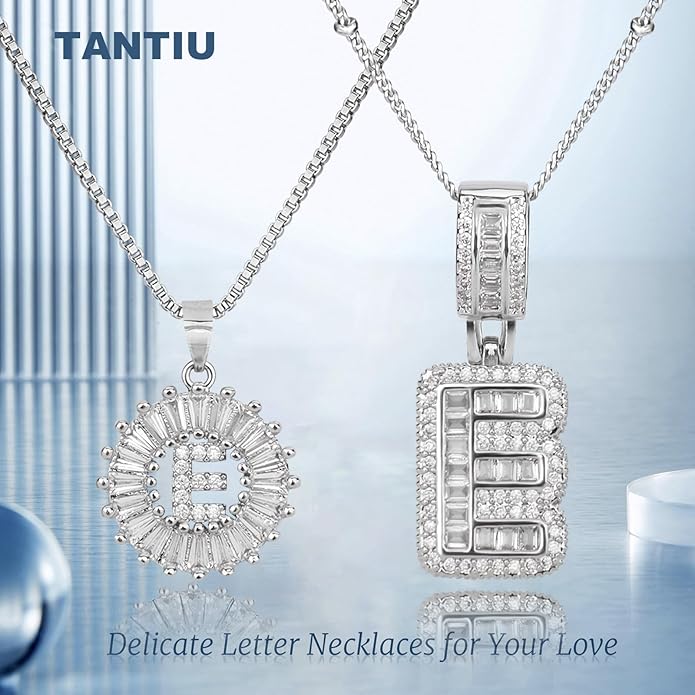 14K Gold Plated Alphabet Necklace Cubic Zirconia Letter Pendant, Personalized Name Jewelry Gift for Women, Customizable A-Z, Birthday/Mothers Day Gifts for Womens