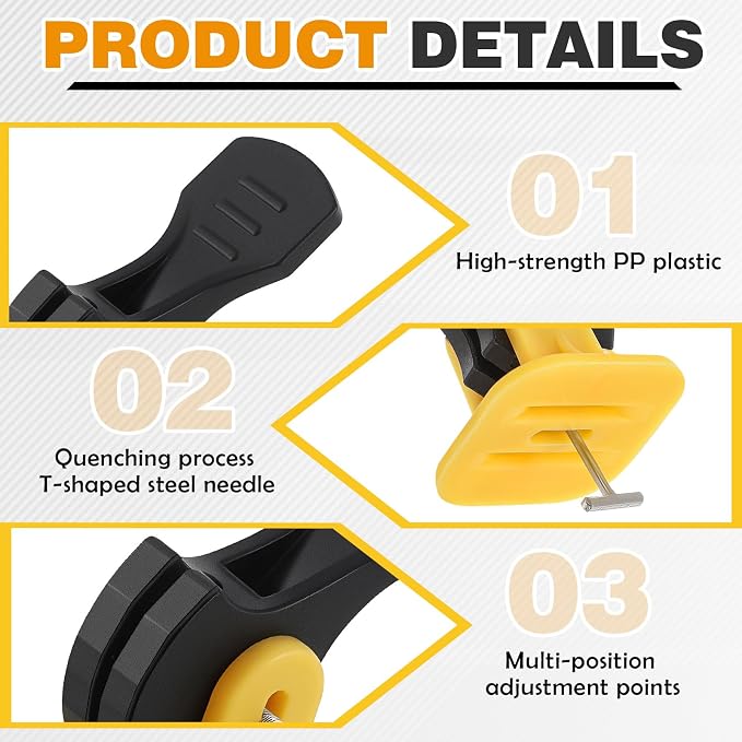 Nuanchu Tile Leveling System Kit 100 Reusable Tile Spacers + 100 1/16'' - Image 3