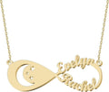 Personalized Gold Infinity Name Necklace with Heart Beautiful Arrow Anchor Compass Mountain Constellation Forever Love Pendant Jewelry Best Birthday Gift Ideas for Women Girls Mother Daughter Friendship