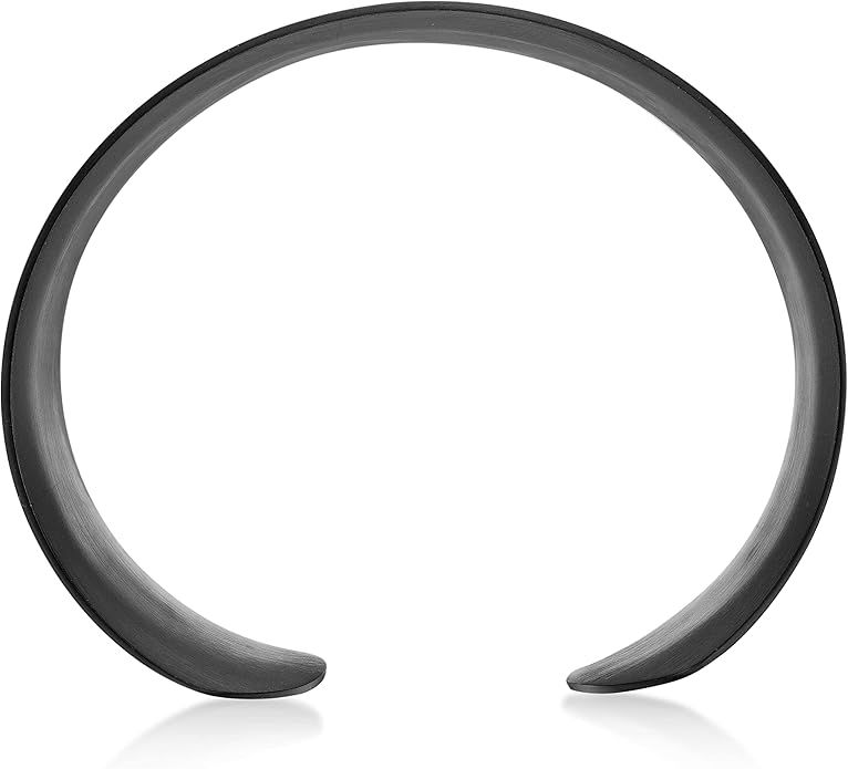 Lavari Jewelers 7 Inches Long Wide Open Cuff Bangle Bracelet for Women I 2.5 Inches in Diameter and 1.5 Inches in Height I Ion Plated Stainless Steel or Satin Finish Bangle for Her I Wide Bracelet