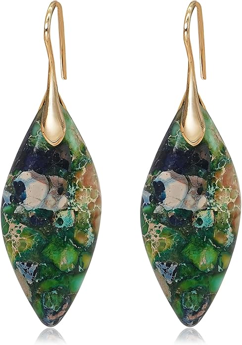 Natural Stone Earrings Multishape Dangle Drop Earrings Boho Stone Earring for Women
