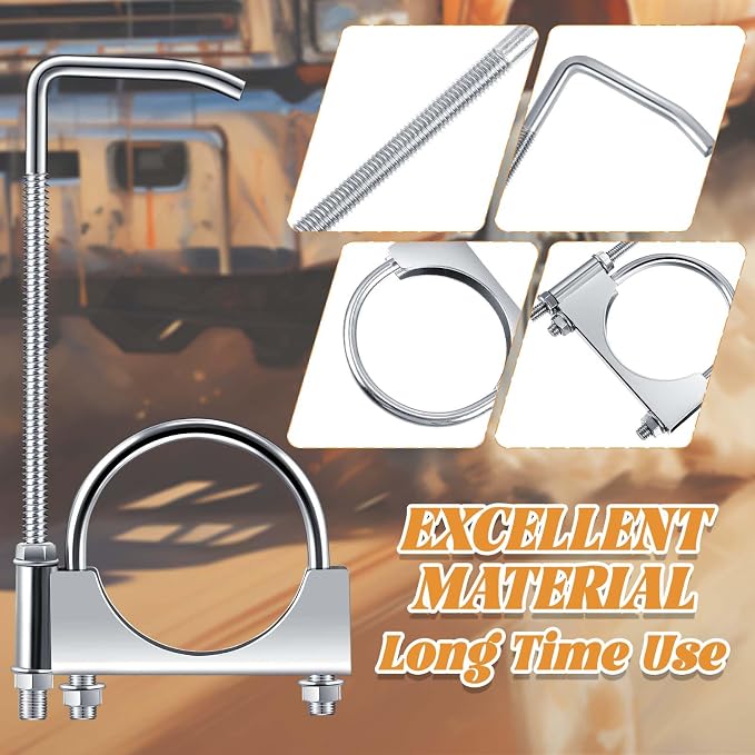 4 Pcs 2.5 Inch Universal Exhaust Clamp - Image 3