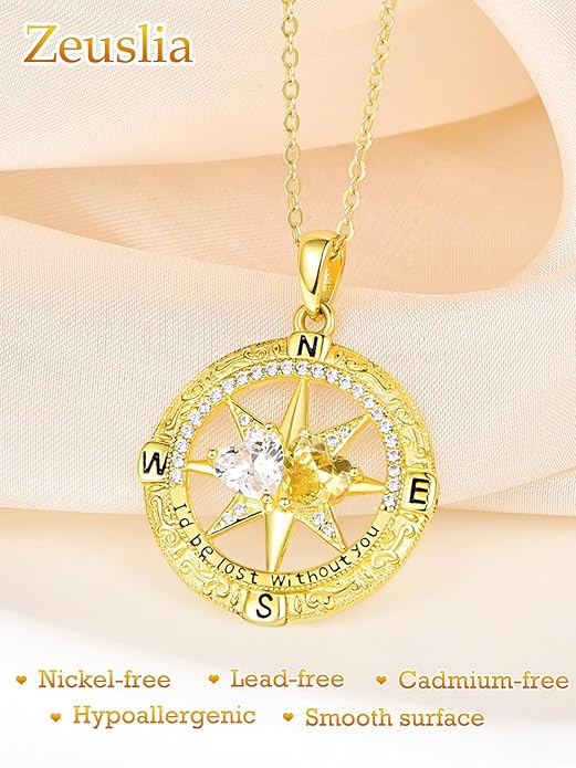 Valentine's Day Gifts for Wife 925 Sterling Silver Double Birthstone Pendant Necklaces I Love You for Always and Forever Necklace Anniversary Birthday Gifts for Wife Girlfriend Mom Her