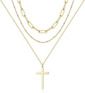 Turandoss Dainty Layered Choker Necklace, Handmade Y Pendant Necklace Multilayer Bar Disc Necklace Adjustable Layering Choker Necklaces for Women